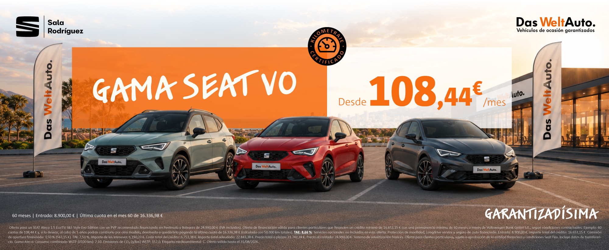 ¡Garantizadísima! Gama SEAT de Ocasión desde 108€
