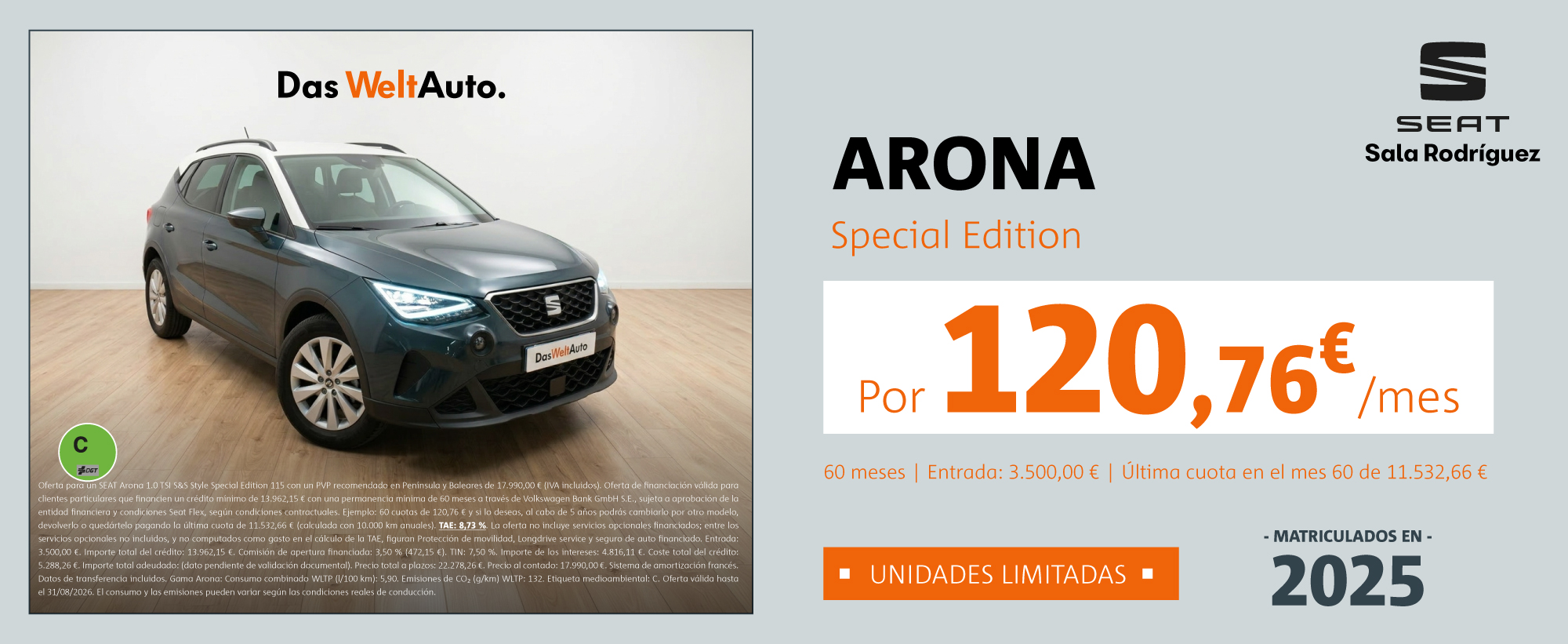 ¡Ocasión! SEAT Arona Special Edition por 120€/mes*