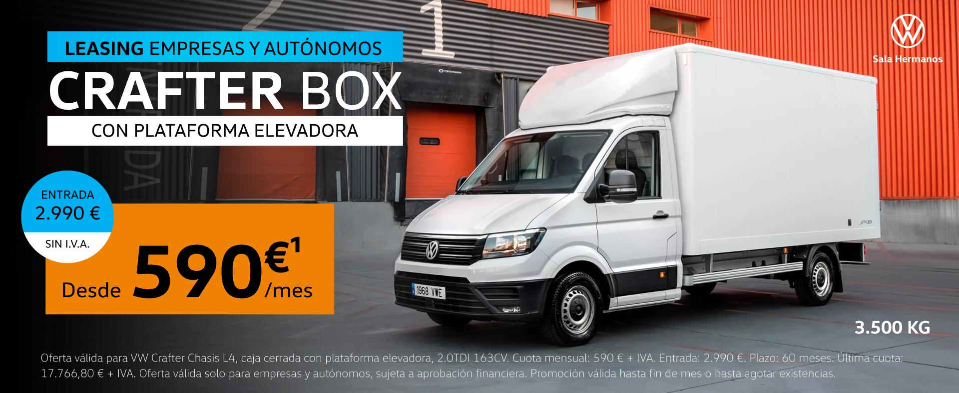 Tu Crafter Box con plataforma elevadora desde 590€/mes*